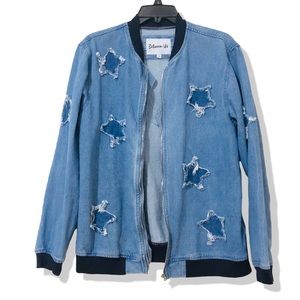 BETWEEN US Jean Jacket Patched Stars